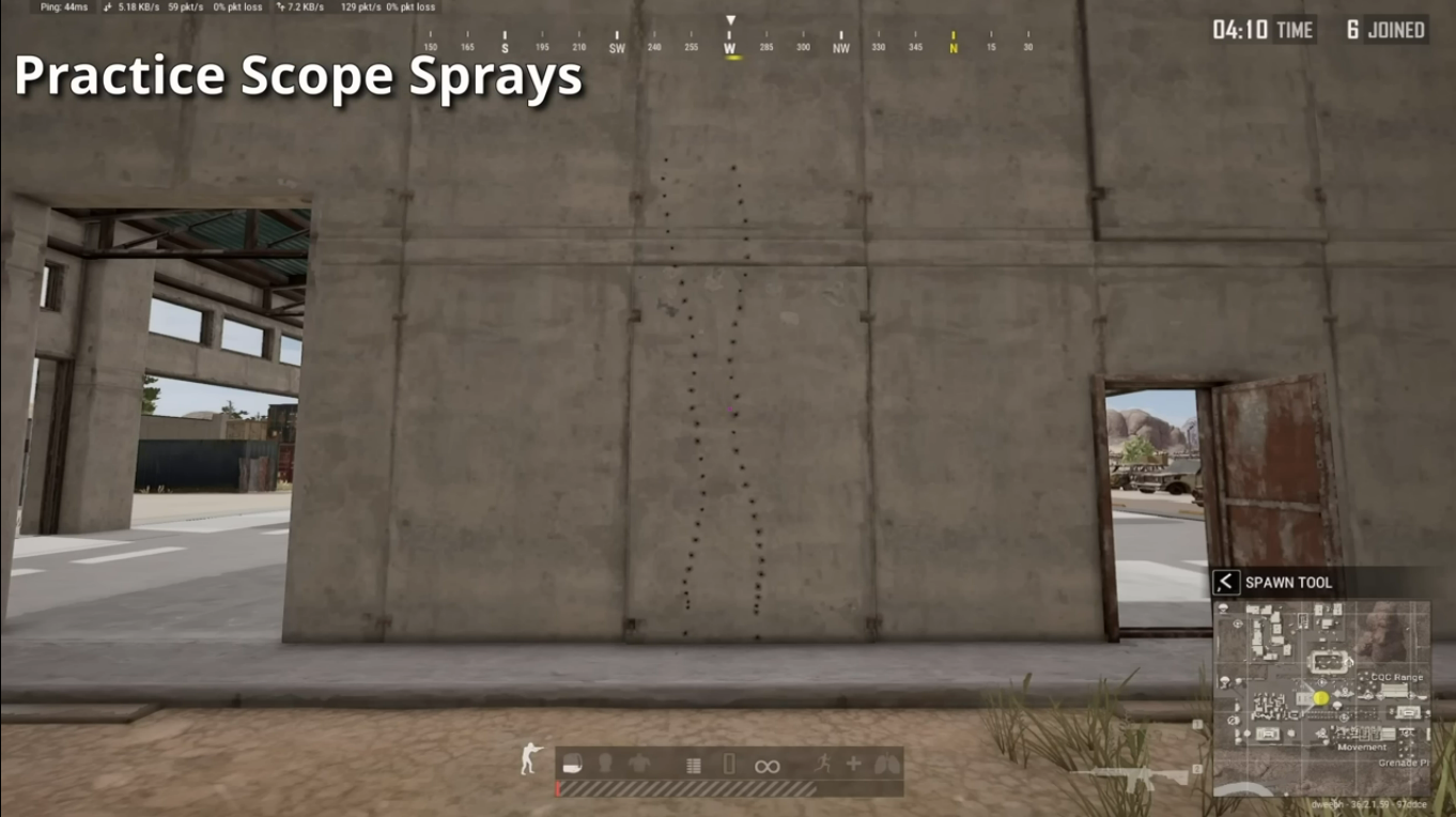 PUBG scope spray compared to a red dot showing the same recoil side by side