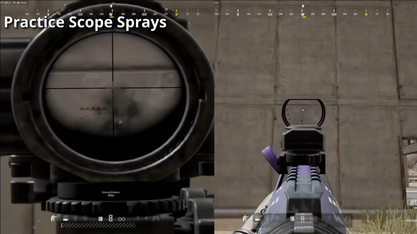 PUBG scope tilt and screen shake while spraying an assault rifle