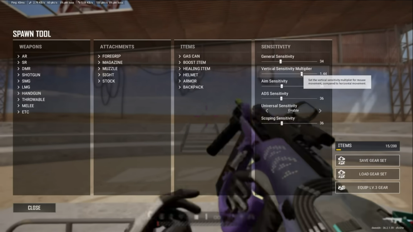 PUBG sensitivity settings used for recoil control
