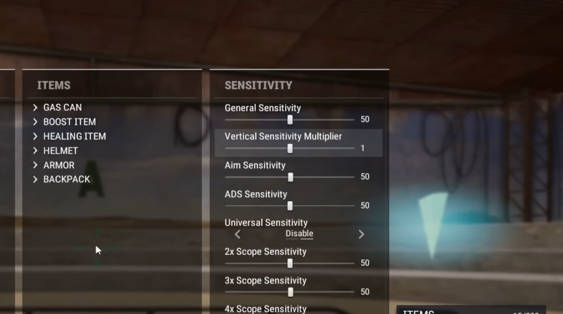 Resetting all PUBG sensitivity settings to default before testing